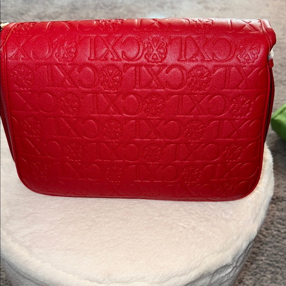 Christian Lacroix Red Embossed Crossbody Bag - Picture 3 of 7